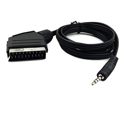 Poyiccot Scart Cable, 21 Pin Scart Jack to 3.5mm Male Stereo Jack Full HD Multiple Shieldings Precision Connector Cable -1.5m/ 5 feet - Thumbnail 3