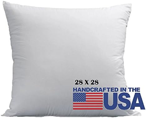 Euro Pillows 28x28 Square Pillow Insert for Decorative Bed Pillow Sham - Hypoallergenic, Down Alternative Fill - Crafted in the USA by Deluxe Home Basics (1 Pack)