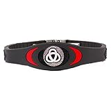 Ion Bracelet by Infinity Pro - Ion Core Band 4000+ Negative Ions for Sleep, Energy, Balance, Focus, Golf, Sport. Men or Women. Tourmaline Health Wristband (Black/Red)