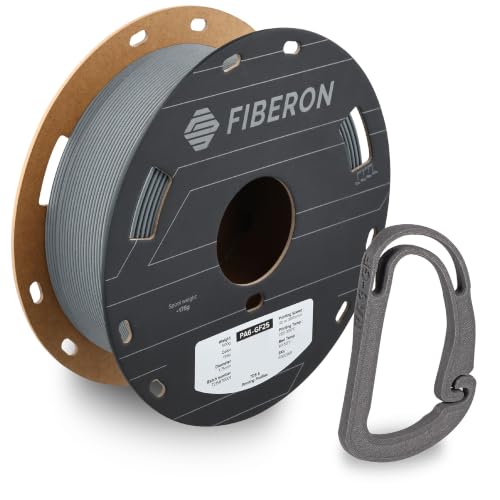 Polymaker Fiberon PA6-GF Glass Fiber Nylon Filament 1.75 Grey 500g, Enhanced Hard Edge Cardboard Spool, Fiberon PA6-GF Nylon Warp Free 1.75mm 3D Printing Filament