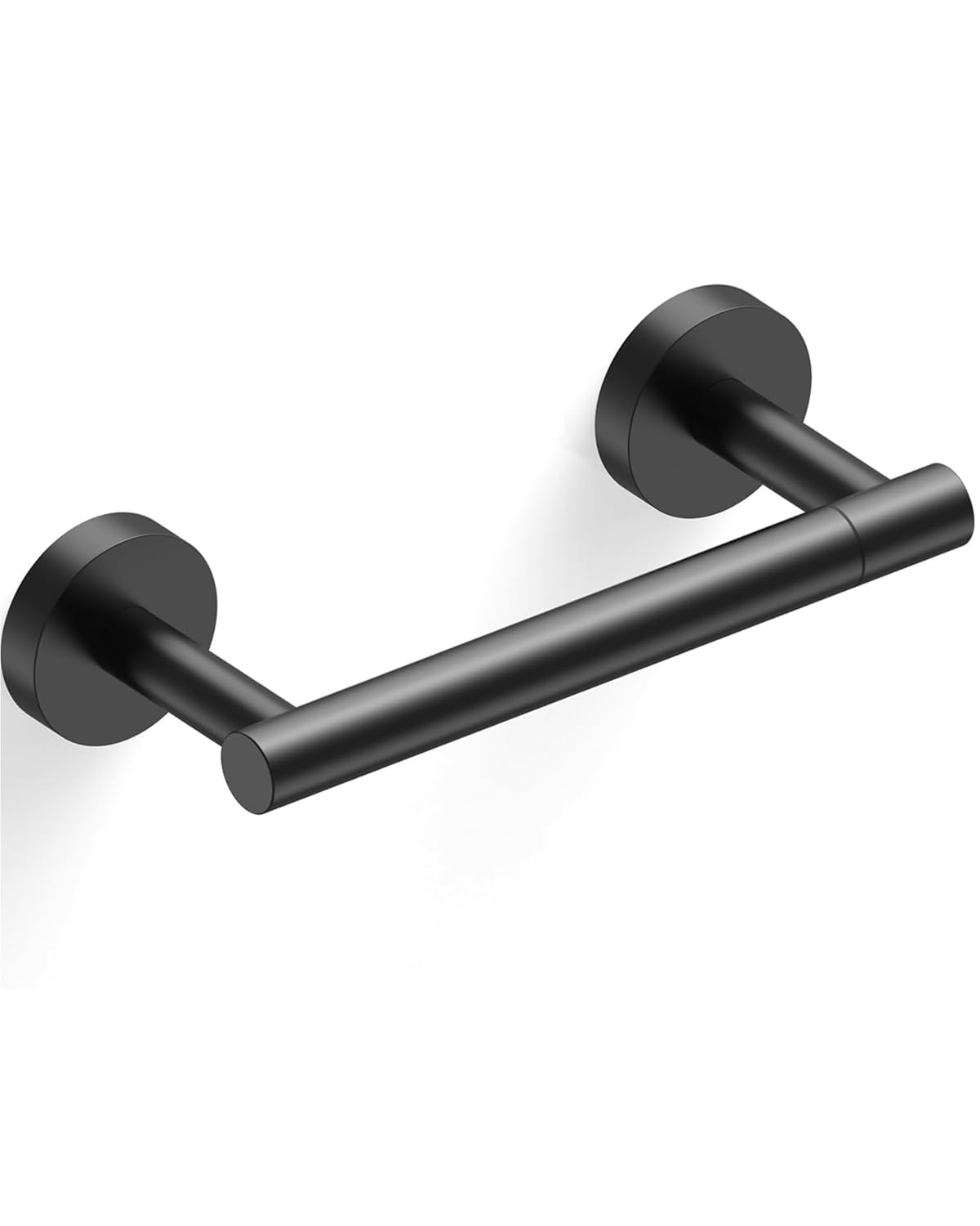 WZRUA Black Toilet Roll Holder Wall Mounted, SUS304 Stainless Steel Toilet Paper Holder for Bathroom, Double Post Pivoting Toilet Roll Holder for WC, Washroom