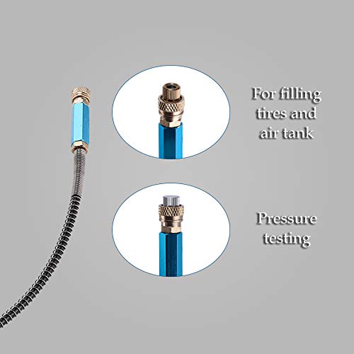Hiram High Pressure Air Gun Rifle Filling Stirrup Pump 40MPA Hand Pump, Stainless Steel, CE Listed