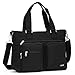 Crest Design Water Repellent Nylon Shoulder Bag Handbag, 14 inch Laptop Bag Notebook Briefcase Travel Work Tote Bag (Black)