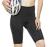 4ucycling Women's Cycling Spinning Padded Shorts Black UPF 50+ S
