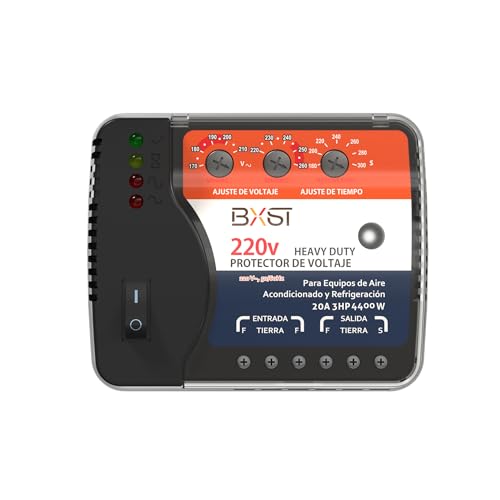 BXST Protección contra sobretensión y de cableado para nevera, TV, 4400W, electrodomésticos, aire acondicionado, inversor, mini split, ajustable, sobre/bajo voltaje y tiempo de retardo, voltaje 20A
