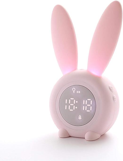 Amazon.com: WooyMo Rabbit Alarm Clock, Cute Animal Bunny Bedside Table Clock  with Night Light Lamp 6 Interesting Music Countdown Function, Gift for Kids  Children Students Adults: Home & Kitchen