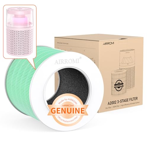 AIRROMI A2002 HEPA Air Purifier Replacement Filter, 3-In-1 Original Filter, Remove 99.97% of 0.3 Micron Particle Green Vocs (1pcs)