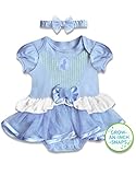 Disney Baby Baby-Girls Infant Cinderella Dress with Headband, Blue, 9 Months