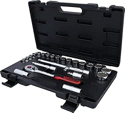 KS TOOLS 1/2" Socket Set, 24 pcs 12 Point