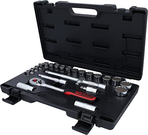 KS TOOLS 1/2" Socket Set, 24 pcs 12 Point
