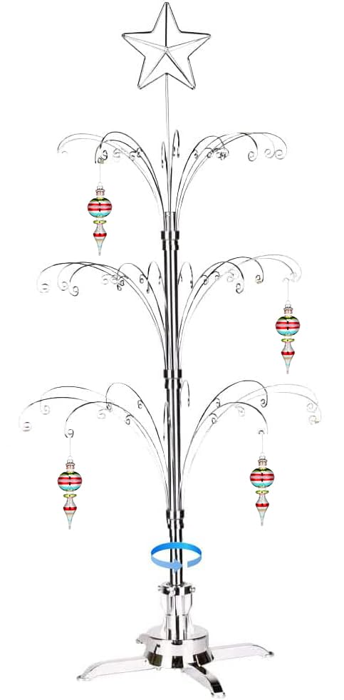 Photo 1 of *Missing Parts*
HOHIYA 47 Inch Ornament Display Tree Metal Christmas Stand Rotating Chrome Silver 60 Hooks Hanger Wire Hanging for Crystal Glass Decorations Gift Taiwan Made