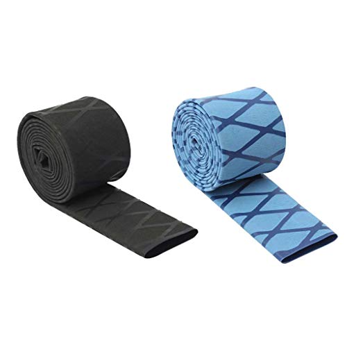 30 mm 35mm X-Tube Heat Shrink Sleeve Wrap Tubing For Fishing Rod Grips with non slip waterproof and insulation Lengths Durable Repair 39Inch(1M),Black/Blue