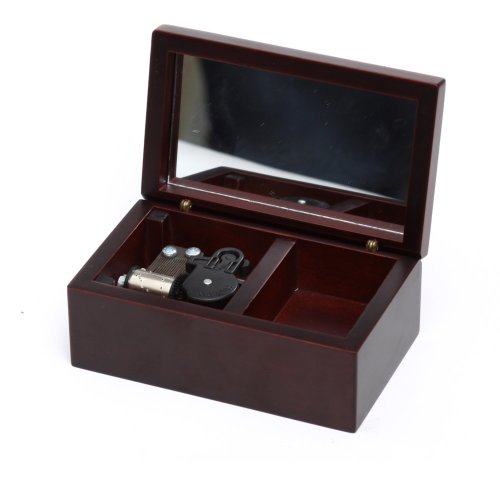 YouTang(TM) 18 Note Wind-up Wooden Musical Box with Mirror Play Lilium Elfen Lied , Silver Musical Movement, Model M33 (Claret)