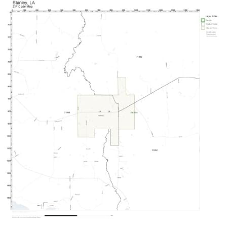 Amazon.com: ZIP Code Wall Map of Stanley, LA ZIP Code Map Not Laminated