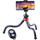Lammcou Action Camera Flexible Tripod, Small Travel Bendable Gorrila Octopus Tripod With Actioncam Tripod Adapter For Hero 10 9 8 7 Sports Camcoder