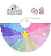 Rainbow Superhero-Cape-Costume for Kids Girls Boys Super-Hero Dress-Up Party Favors Halloween Gif...