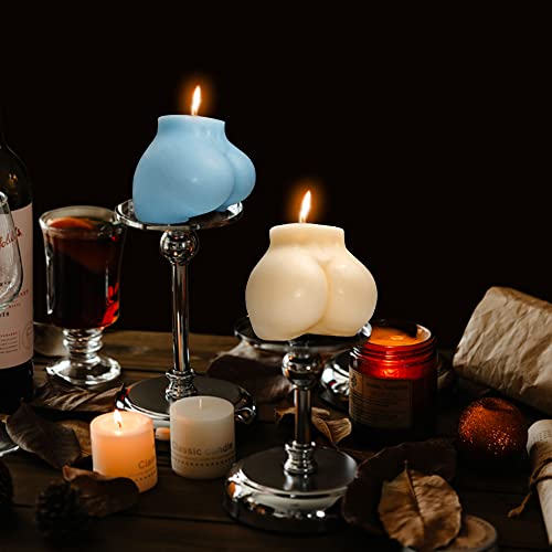 Bubble Candle Big Body Candles Cool Shaped Candles, Soy Scented Beige Blue Butt Candles Funky Candles Unique Candle Modern Candle Decor Room Shelf Table Aesthetic