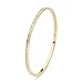 MYJS Ready 16k Gold Plated Magic Bangle Bracelet with Clear Swarovski Crystals