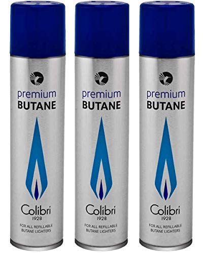 Colibri Premium Butane Fuel Refill for Lighter 3 Small Cans (Limited Edition)