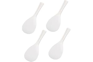 Kichvoe 4pcs Rice Spoons Non-Stick Rice Scoop Cooking Spoon for Meal Serving Korean Style Paddle Plastic Han