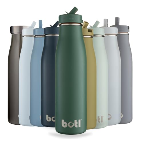 onegreenbottle Evolution Stainless Steel Triple-Walled Isothermal Insulated leakproof Water Bottle, 500ml Hot and Cold Drinks - Gecko Green…