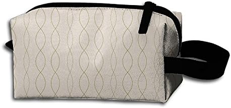 Helix Pattern Brown Toiletry Bag Medicine Bag Pencil Case Toiletry Pouch Makeup Organizer Clutch Bag With Zipper For Daily Life,Travel And More