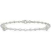 Auriga Fine Jewelry 925 Sterling Silver Polished with Cubic zirconia Cross and Miraculous Medal Cable Chain Bracelet 7.5"