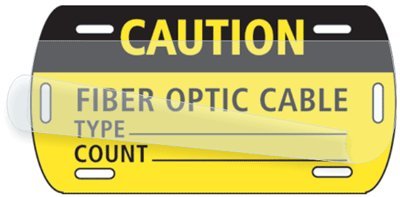 SmartSign Caution Fiber - Optic Cable Tags | 3.5" x 2" Self-Laminating ID Labels,16 mil HDPE, Pack of 50, Made in USA