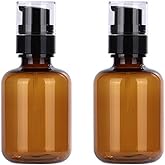 2 Pcs 150ml 5oz Amber Plastic Travel Bottles for Toiletries Refillable Travel Containers Lotion Pump Bottle Mini Soap Dispenser Cosmetic Cream Pump Bottles Jar for Lotion Shampoo Essential Oil