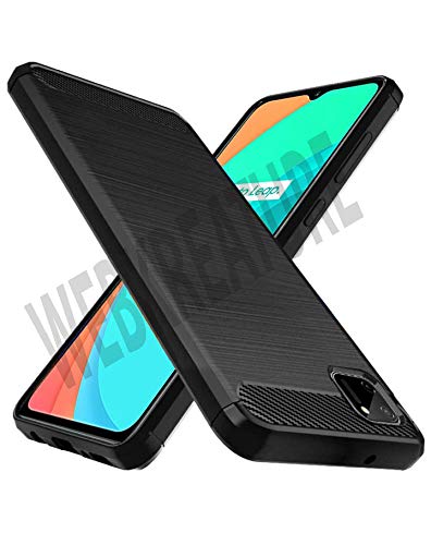Webkreature Shockproof Hybrid TPU Carbon Fiber Case Back Cover for Realme C11-Hybrid Black