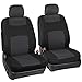 Full Set Black & Charcoal Grey Seat Covers for Car Auto SUV Polyester Cloth - 60/40 Split Rear Bench