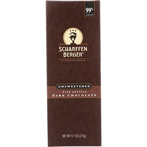 Scharffen Berger Baking Chocolate - 99 Percent Unsweetened - Bar - 9.7 oz - case of 6 -