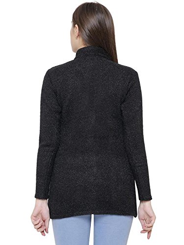 matelco hi-neck woollen buttoned cardigan with pockets for women