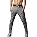 Pishon Men's Harem Jogger Pants Fitted Drawstring Baggy Sport Jogging Sweatpants, Dark Grey, Medium