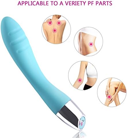 Cordless Waterproof Wand Massger - Multi Speed Mode - Memory Function - Soft Body Can Bending at Any Angle. (V1) (Blue-2)