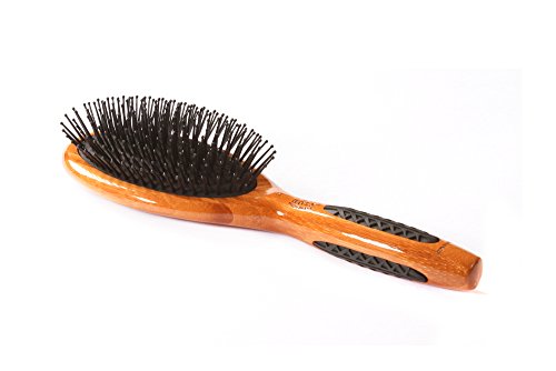 HAIR DOC Large Oval Nylon Wood Brush, 1 Each