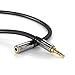KabelDirekt – 20ft – Headphone Extension Lead Cable, 3.5mm connectors (aux Audio Cable, Male Jack Plug/Female Jack, Practically Break-Proof Metal casing, Perfect for Headphones, Black)