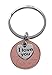 I Love You Heart Charm Layered Over 2017 Penny Keychain; 7 Year Anniversary, Couples Keychain