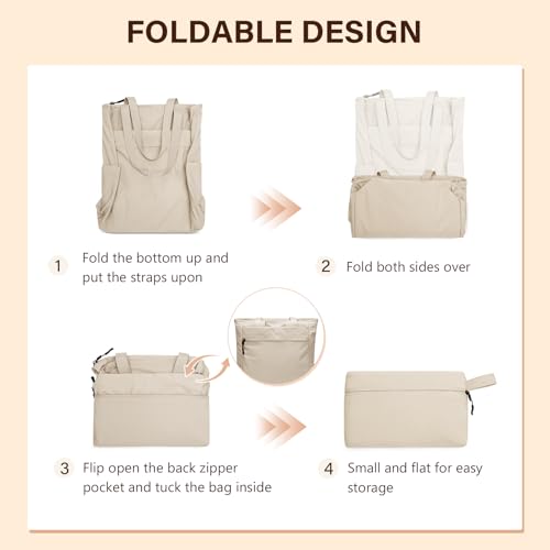 GOLF SUPAGS Foldable Backpack Convertible 2 in 1 Daypack Casual Travel Bag Woman Man Backpack Multifunction Work College Leisure Travel