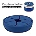 Alritz Earphone Earbud Holder Case, Soft Silicone Cable Winder Tangle-Free Earbud Cord Storage Box for AirPods, Earphones and Earbuds (Midnight Blue)