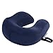 LANGRIA Airplane Pillow U-Shaped Memory Foam Travel Neck Pillow Comfortable Flight, with Snap Closure and Detachable Washable Velour Cover for Train, Car, Video Watching, Napping, Reading, Navy Blue