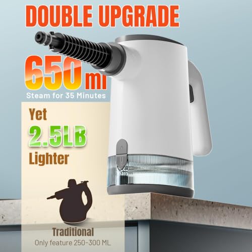 Hand Steam Cleaner, Steam Cleaner, 650 ml Water Tank Steam Cleaner and 11-Piece Accessory Set for Removing Dirt and Grease