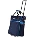 CALPAK Big Eazy Bright Check 20-inch Rolling Shopping Tote Bag,Navy Blue,One Size