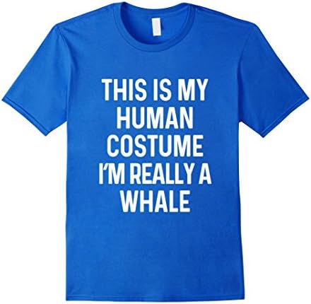 Mens Funny Whale Costume Shirt Halloween Adults Kids Men Women Medium Royal Blue