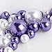 Factory Direct Craft Assorted White and Purple Faux Pearls for Elegant Vase Fillers or Table Scatter - Unique Decorative Beads for Weddings, Centerpieces and More