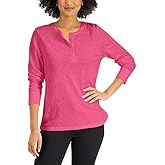 Karen S Long Sleeve Cotton Henley