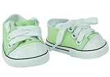 18 Inch Doll Shoes, Canvas Sneakers in Lime