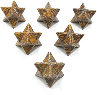 Mariam Snake Jasper Merkaba Star Crystal Sacred Geometry Set, Reiki Healing Energy