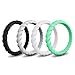 Mokani Silicone Wedding Ring for Women, 4 Packs Thin and Braided Rubber Band, Fashion, Colorful, Comfortable fit, Skin Safe