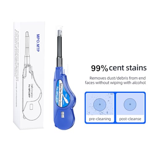 NovaGrowth Fiber Optic Cleaner for MTP/MPO Connector, Over 500 Times Cleans,Fiber Endface Cleans & Optical Connector Cleans(Blue)